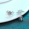 Wholesale 925 Sterling Silver Claw Set Moissanite Earrings With Animal Zodiac Pattern And Electroplating Treatment