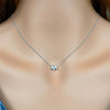 Wholesale Sterling Silver Clover Zircon Necklace Fashionable Simple Design Clavicle Chain
