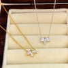 Wholesale Sterling Silver Clover Zircon Necklace Fashionable Simple Design Clavicle Chain