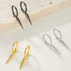 Wholesale Sterling Silver Conical Rivet Long Earring With Geometric Design And Electroplating Treatment For Women