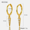 Wholesale Sterling Silver Conical Rivet Long Earring With Geometric Design And Electroplating Treatment For Women