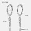 Wholesale Sterling Silver Conical Rivet Long Earring With Geometric Design And Electroplating Treatment For Women