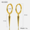 Wholesale Sterling Silver Conical Rivet Long Earring With Geometric Design And Electroplating Treatment For Women