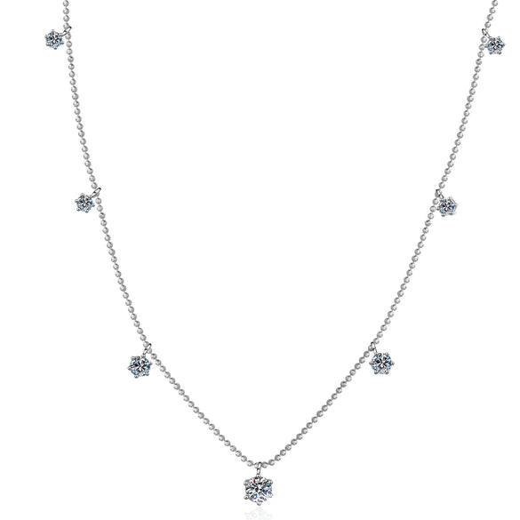 Wholesale 925 Sterling Silver Constellationstyled Sixclaw Moissanite Necklace For Women With Electroplating Treatment