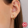 Wholesale 925 Sterling Silver Creative Fun Snake Stud Earrings With Geometric Design And Electroplating For Women