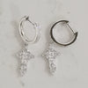 Wholesale 925 Sterling Silver Cross Geometric Patterned Necklace With High Carbon Drill Pendant For Women Electroplated