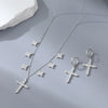 Wholesale 925 Sterling Silver Cross Geometric Patterned Necklace With High Carbon Drill Pendant For Women Electroplated