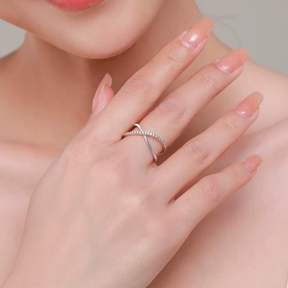 Wholesale 925 Sterling Silver Cross Ring Geometric Style Seiko Design Unisex
