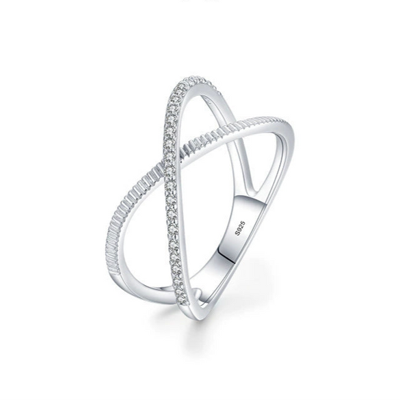 Wholesale 925 Sterling Silver Cross Ring Geometric Style Seiko Design Unisex