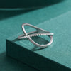 Wholesale 925 Sterling Silver Cross Ring Geometric Style Seiko Design Unisex