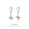 Wholesale 925 Sterling Silver Cross Star Earrings With Electroplating For Female