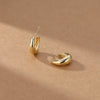 Wholesale 925 Sterling Silver Cshaped Minimalist Geometric Retro Metal Earrings For Women