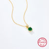Wholesale 925 Sterling Silver December Birthstone Necklace With Geometric Pendant Inlaid Zircon For Women