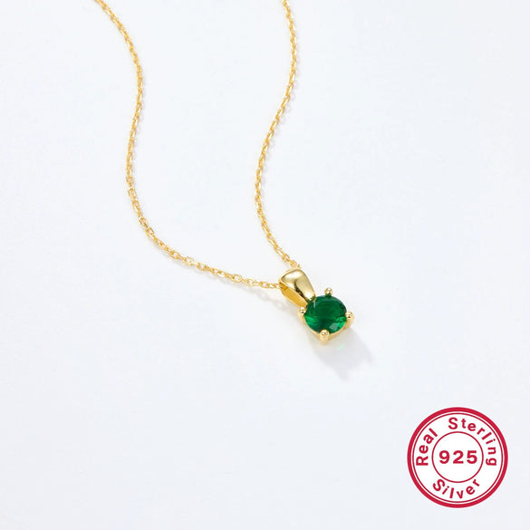 Wholesale 925 Sterling Silver December Birthstone Necklace With Geometric Pendant Inlaid Zircon For Women