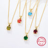 Wholesale 925 Sterling Silver December Birthstone Necklace With Geometric Pendant Inlaid Zircon For Women