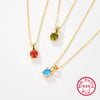 Wholesale 925 Sterling Silver December Birthstone Necklace With Geometric Pendant Inlaid Zircon For Women