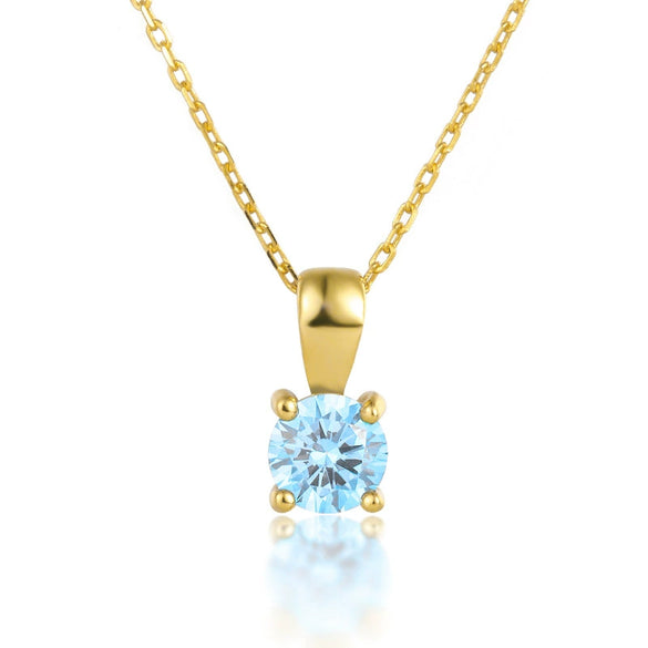 Wholesale 925 Sterling Silver December Birthstone Necklace With Geometric Pendant Inlaid Zircon For Women