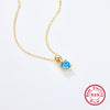 Wholesale 925 Sterling Silver December Birthstone Necklace With Geometric Pendant Inlaid Zircon For Women