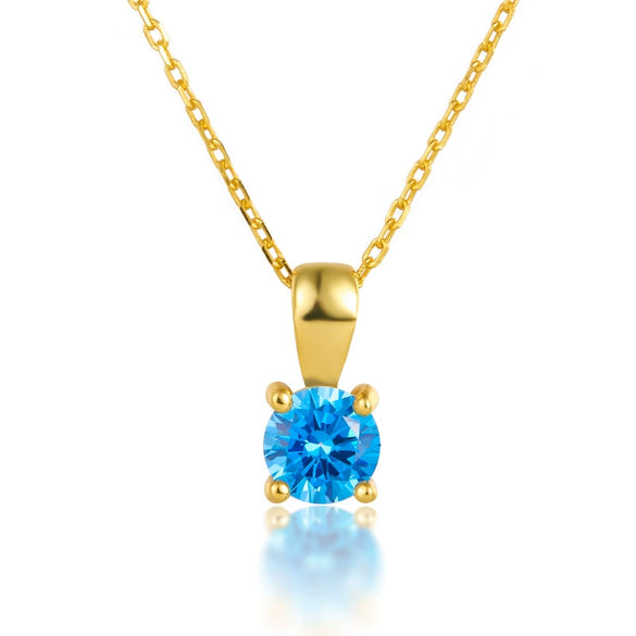 Wholesale 925 Sterling Silver December Birthstone Necklace With Geometric Pendant Inlaid Zircon For Women
