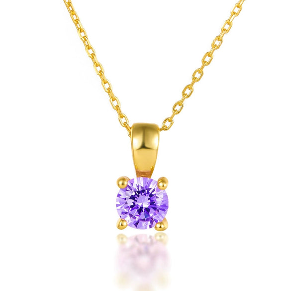 Wholesale 925 Sterling Silver December Birthstone Necklace With Geometric Pendant Inlaid Zircon For Women
