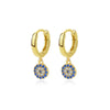 Wholesale 925 Sterling Silver Devil's Eye Earrings With Microinlaid Zircon Retro Geometric Style Electroplated For Women