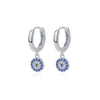 Wholesale 925 Sterling Silver Devil's Eye Earrings With Microinlaid Zircon Retro Geometric Style Electroplated For Women