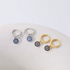 Wholesale 925 Sterling Silver Devil's Eye Earrings With Microinlaid Zircon Retro Geometric Style Electroplated For Women