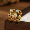 Wholesale 925 Sterling Silver Devil's Eye Glue Enamel Geometric Dripping Oil Earrings For Women