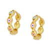 Wholesale 925 Sterling Silver Devil's Eye Glue Enamel Geometric Dripping Oil Earrings For Women