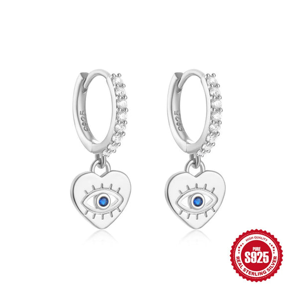 Wholesale 925 Sterling Silver Devil's Eye Love Palm Diamond Earrings With Geometric Design For Women