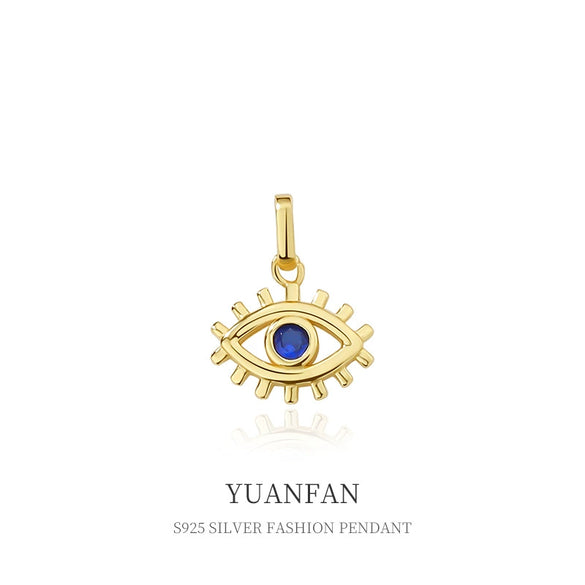 Wholesale 925 Sterling Silver Devil's Eye Necklace With Microinlaid Zircon Geometric Electroplated Pendant For Female