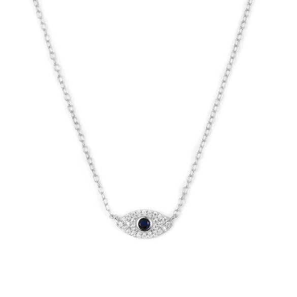 Wholesale 925 Sterling Silver Devil's Eye Necklace With Zircon Inlay Electroplated