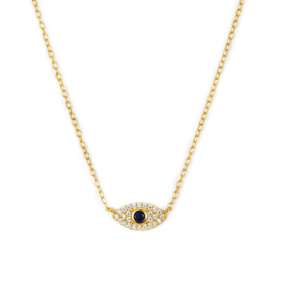 Wholesale 925 Sterling Silver Devil's Eye Necklace With Zircon Inlay Electroplated