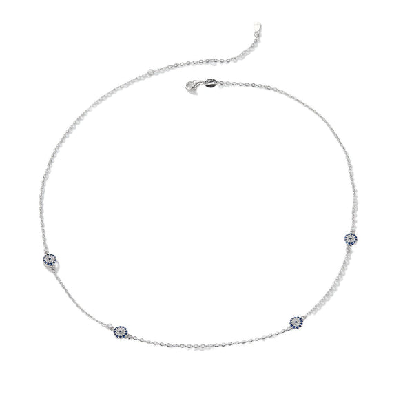 Wholesale 925 Sterling Silver Devil's Eye Necklace With Zircon Inlay Electroplated