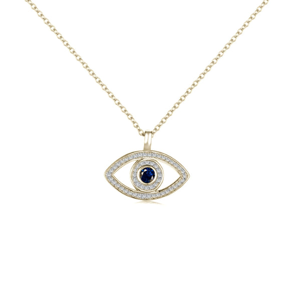 Wholesale 925 Sterling Silver Devil's Eye Necklace With Zircon Inlay Electroplated
