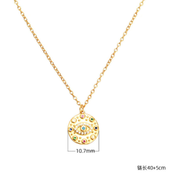 Wholesale 925 Sterling Silver Devil's Eye Necklace With Zircon Inlay Electroplated