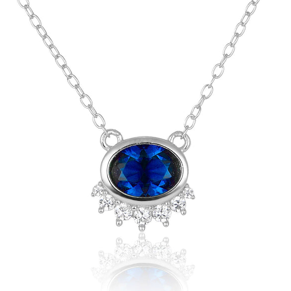 Wholesale 925 Sterling Silver Devil's Eye Necklace With Zircon Inlay Electroplated