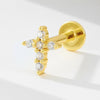 Wholesale 925 Sterling Silver Diamond Cross Cartilage Piercing Earrings For Women