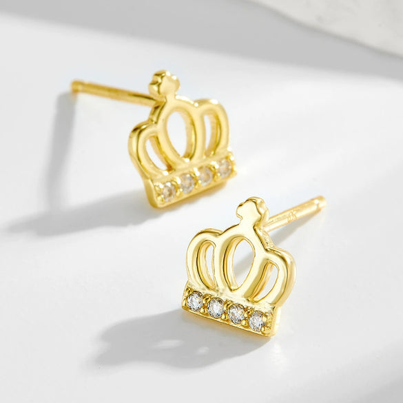 Wholesale 925 Sterling Silver Diamond Crown Earrings For Women