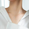 Wholesale 925 Sterling Silver Diamondencrusted Cross Necklace For Women With Microinlay Process