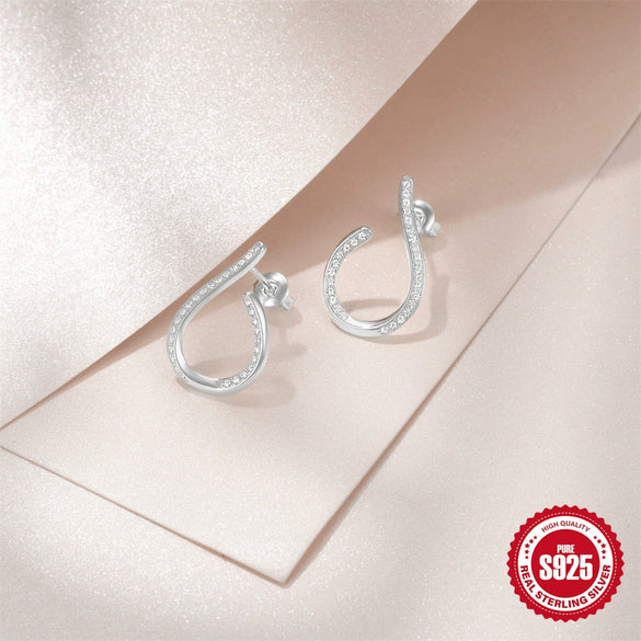 Wholesale 925 Sterling Silver Distinctive Wave Irregular Earrings With Geometric Pattern And Electroplating