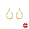 Wholesale 925 Sterling Silver Distinctive Wave Irregular Earrings With Geometric Pattern And Electroplating