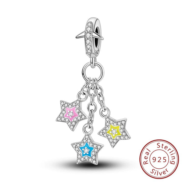 Wholesale 925 Sterling Silver Diy Accessories With Fourleaf Clover Life Tree Hummingbird Lily Orchid Beads Star Sister Pendant In Original Design With Dripping Oil Processing