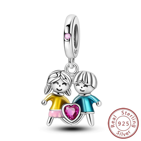 Wholesale 925 Sterling Silver Diy Accessories With Fourleaf Clover Life Tree Hummingbird Lily Orchid Beads Star Sister Pendant In Original Design With Dripping Oil Processing