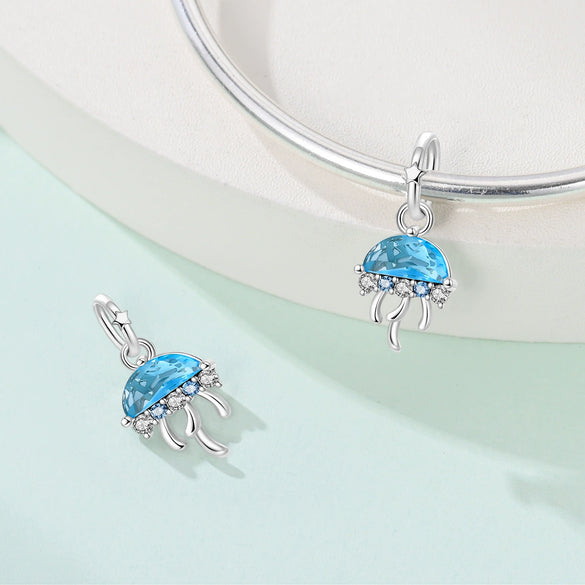 Wholesale 925 Sterling Silver Diy Accessories With Jellyfish Shell Starfish Coral Elements And Dripping Oil Design For Women