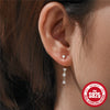 Wholesale 925 Sterling Silver Double Line Inlaid Stone C Shaped Minimalist Geometric Earrings With Electroplating