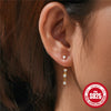 Wholesale 925 Sterling Silver Double Line Inlaid Stone C Shaped Minimalist Geometric Earrings With Electroplating