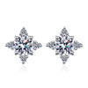 Wholesale 925 Sterling Silver Earrings For Women With Lucky Fourleaf Clover And Moissanite Electroplated
