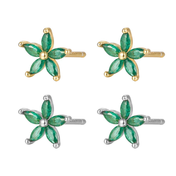 Wholesale 925 Sterling Silver Earrings For Women With Petal Design And Geometric Pattern Electroplated