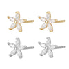 Wholesale 925 Sterling Silver Earrings For Women With Petal Design And Geometric Pattern Electroplated